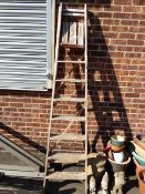 PAIR OF WOOD PLATFORM STEPS