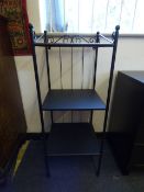 Three Tier Wrought Iron and Plate Glass Stand