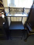 Three Tier Wrought Iron and Plate Glass Stand