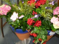 *PAIR OF ARTIFICIAL FLOOR PLANTERS