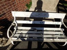 WROUGHT IRON AND WOOD BENCH