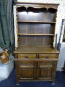 Priory Style Oak Dresser with Linen Fold Panels