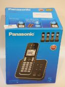 *PANASONIC FIVE DECT BLACK CORDLESS TELEPHONE SET
