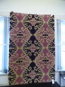 *100% Wool Contemporary Design Pink and Purple Carpet 120cm by 170cm