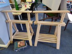 *Two Adjustable Beech Trestles