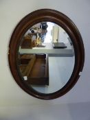 Bevelled Glass Framed Oval Mirror