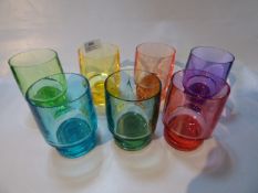 *MULTI-COLOUR STACKING TUMBLERS 7PCE