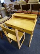 Children's Beech Desk with Matching Chair