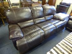 *Chestnut Brown Three Seat Reclining Settee
