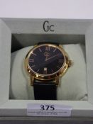 *GC GENTS WATCH WITH ROMAN NUMERAL DIAL AND ROSE GOLD BEZEL