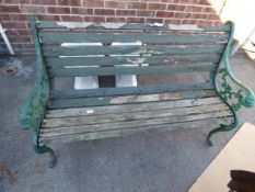 Hardwood Garden Bench with Cast Iron Ends