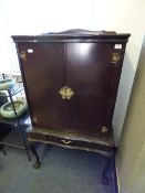 Mahogany Drinks Cabinet with Gilt Embellishments on Ball and Claw Feet