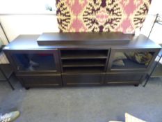 Ikea Home Entertainment and Storage Unit Enclosed by Glazed Doors and Three Drawers