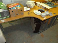 Right Hand L-Shaped Desk in Beech and Grey Finish