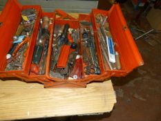 Red Cantilever Toolbox Containing Various Engineer's Tools