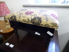 Ebonised Footstool with Contents