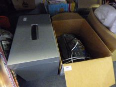 Phillips Telephone and a Metal Filing Box