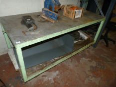 Aluminium Topped Steel Framed Mobile Work Table