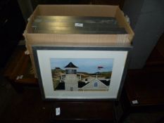 Box Containing Six Silver Framed Coastal Prints