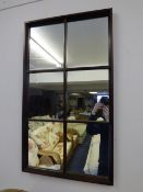 Glazed Wood Framed Mirror