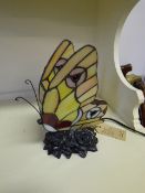 Leaded Light Butterfly Lamp