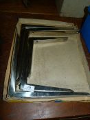 Box Containing Five Polished Stainless Steel Shelf Brackets