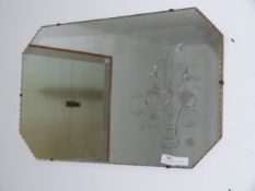 Cut Glass Deco Mirror