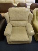 Upholstered Beige Reclining Chair