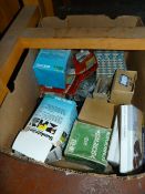 Box Containing Assorted Wood Screws, Sanding Pads, Etc