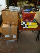 Two Scalextric Kits Grand Prix and World Rally, Large Quantity of Scalextric Track, Accessories, Lap