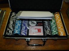 Poker Set Comprising of Chips, Playing Cards in Aluminium Case