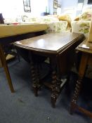 Oak Barley Twist Drop Leaf Table