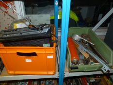 Two Boxes of Assorted Tools, Radio, Copper Paint Kettle, Etc