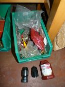 Box Containing Assorted Drill Chucks, Router Bits, Etc