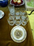 Drinking Glasses and a Vintage Children's Nursery Plate