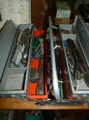 Silver and Red Cantilever Toolbox and Contents