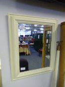 White Framed Painted MIrror