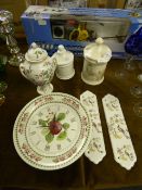 Ceramic Door Plates, Assorted Jars and Ceramic Clock