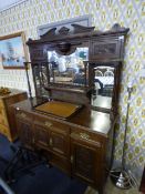 Carved Mahogany Mirror Backed Sideboard