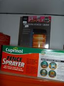 Halogen Heater and a Cuprinol Fence Sprayer