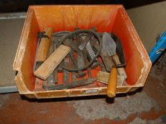Box Containing Assorted Bricklayers Tools