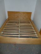 Modern King Size Bed in Maple Finish