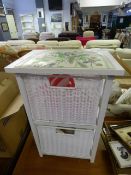 Bathroom Stool with Basket and Contents