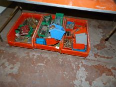 Assorted Linbins Containing Various Components, Nails, Nuts, Bolts, Machine Screws, Allan Keys, Etc