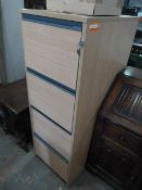 Four Drawer Foolscap Filing Cabinet in Light Beech Finish