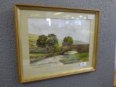 Watercolour of a Bridge over a Stream