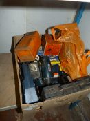 Box Containing Assorted Cordless Drills, Power Tools, Drill Attachments, Etc