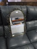 Arch Top Mirror in Wrought Iron Frame