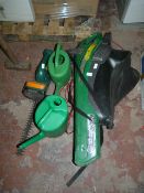 Garden Vac, Cordless Hedge Trimmer and Two Watering Cans