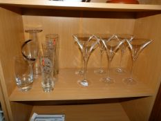 Assorted Glassware Including Six Cocktail Glasses